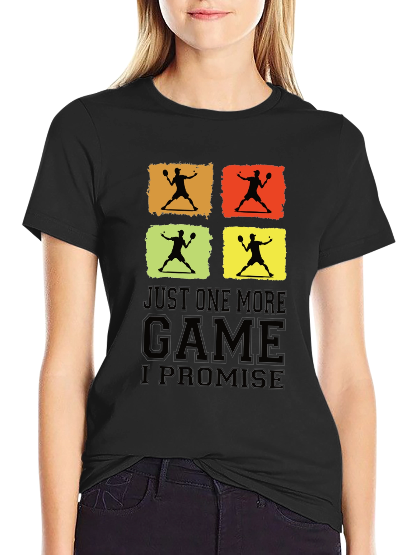 Just One More Game Promise Black Graphic Tee