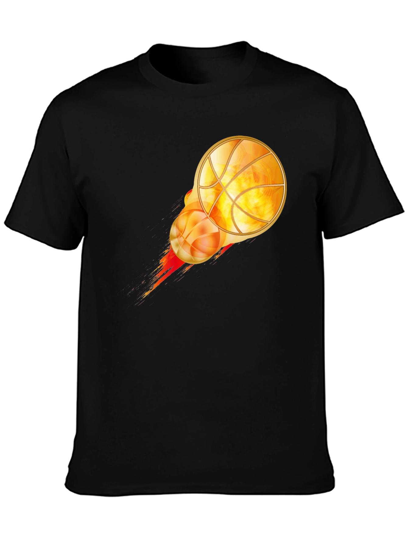 Flaming Basketball Graphic Tee - Cool Design!