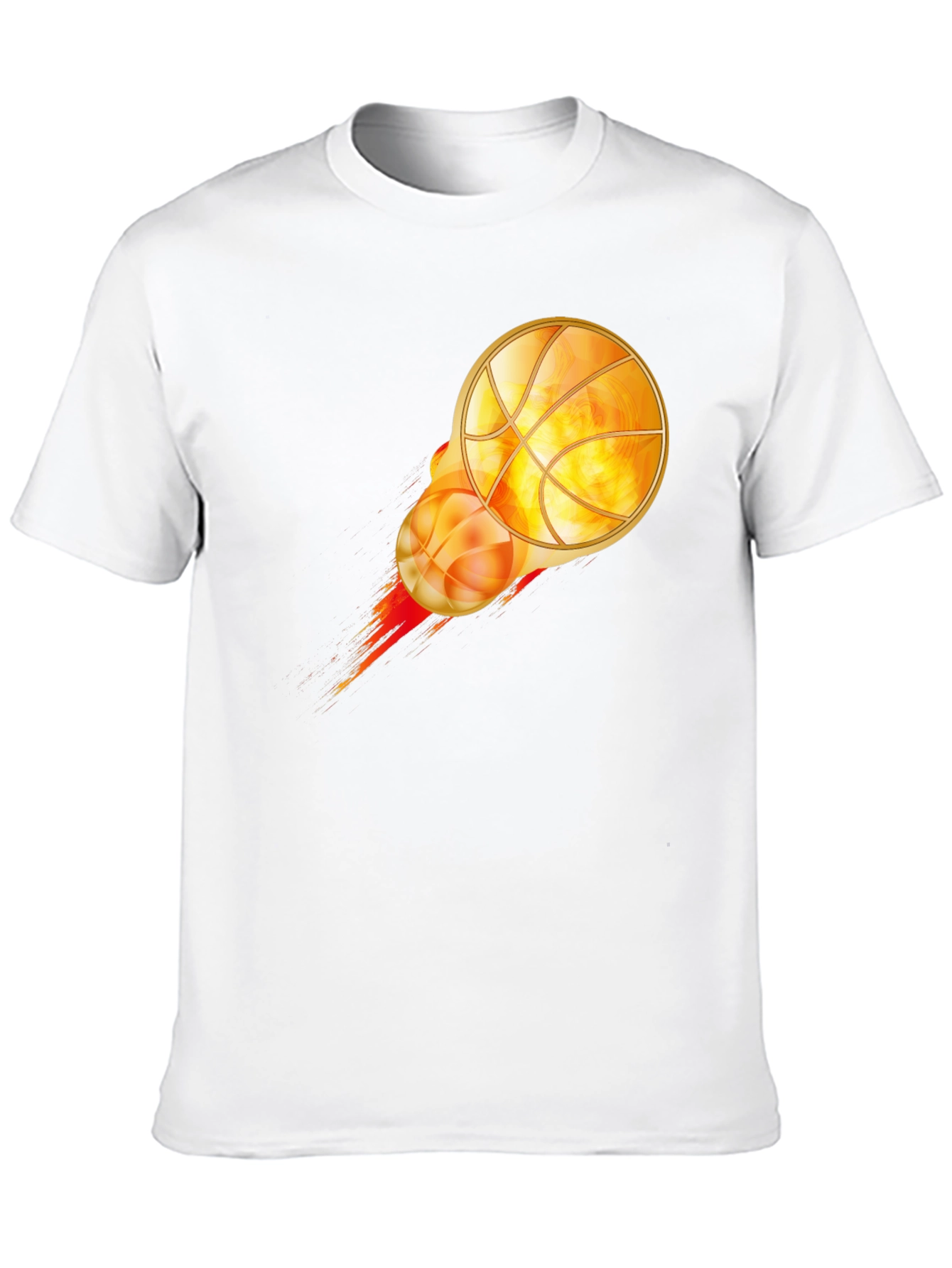 Flaming Basketball Graphic Tee - Cool Design!
