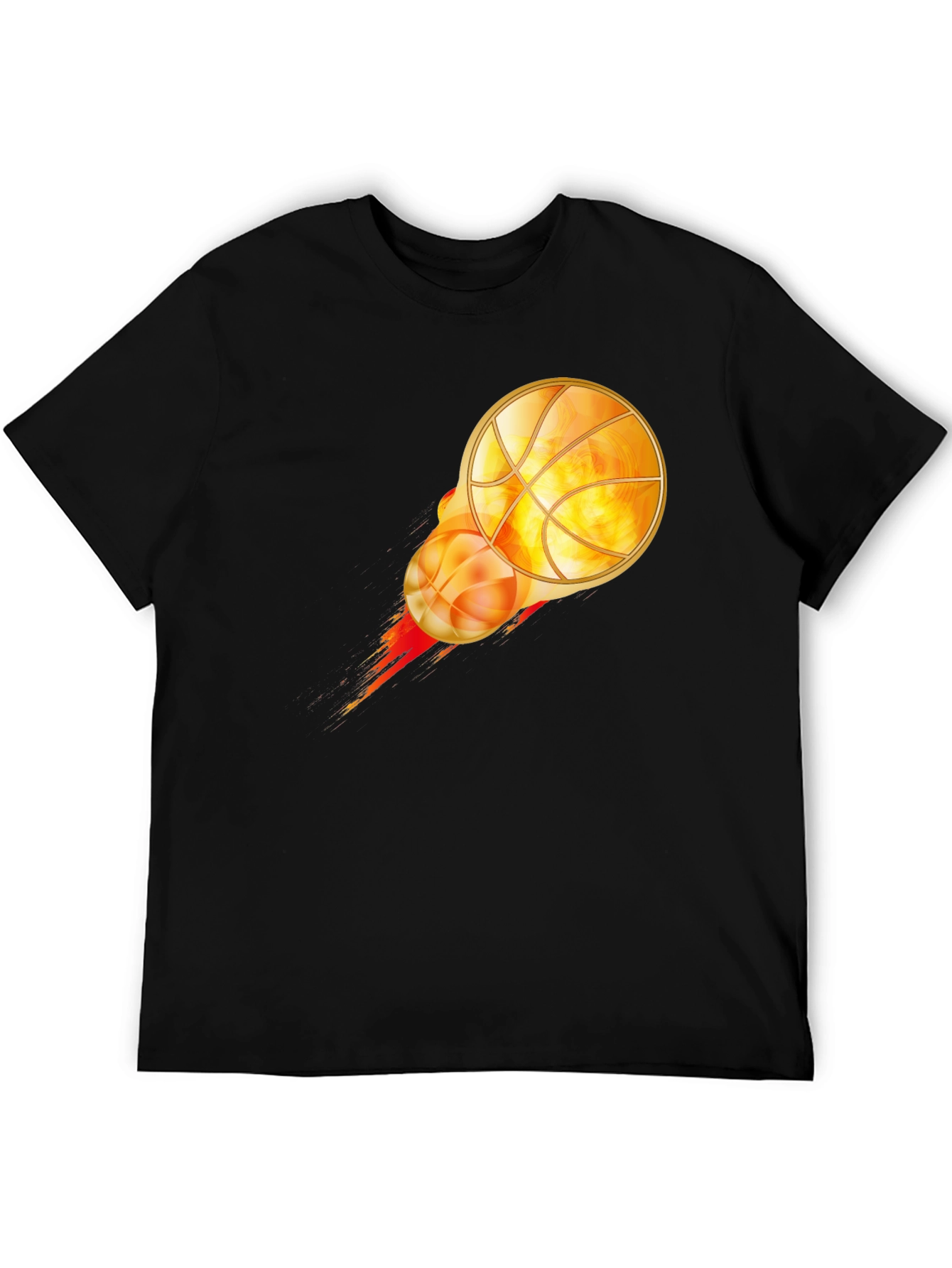 Flaming Basketball Graphic Tee - Cool Design!