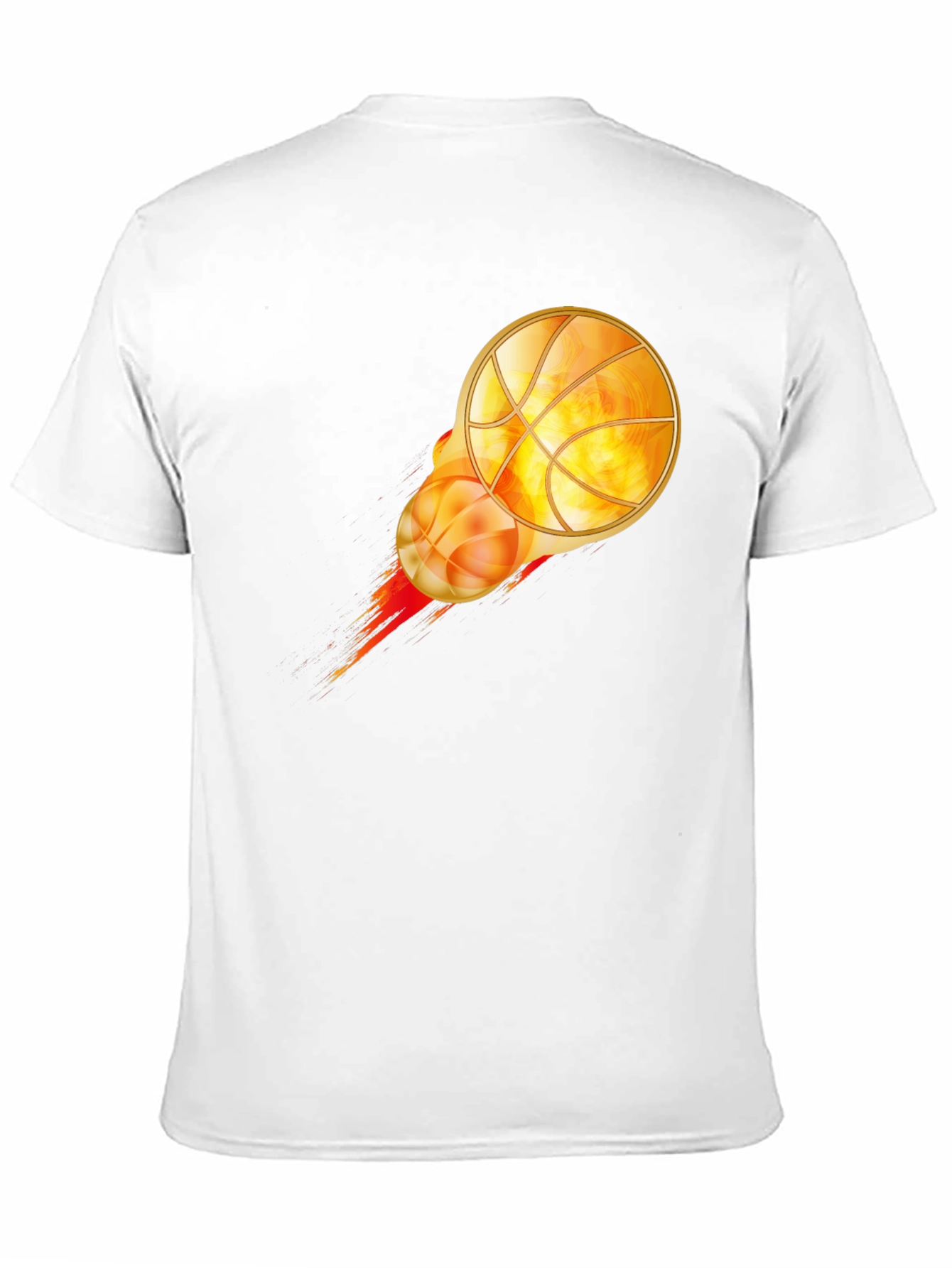 Flaming Basketball Graphic Tee - Cool Design!