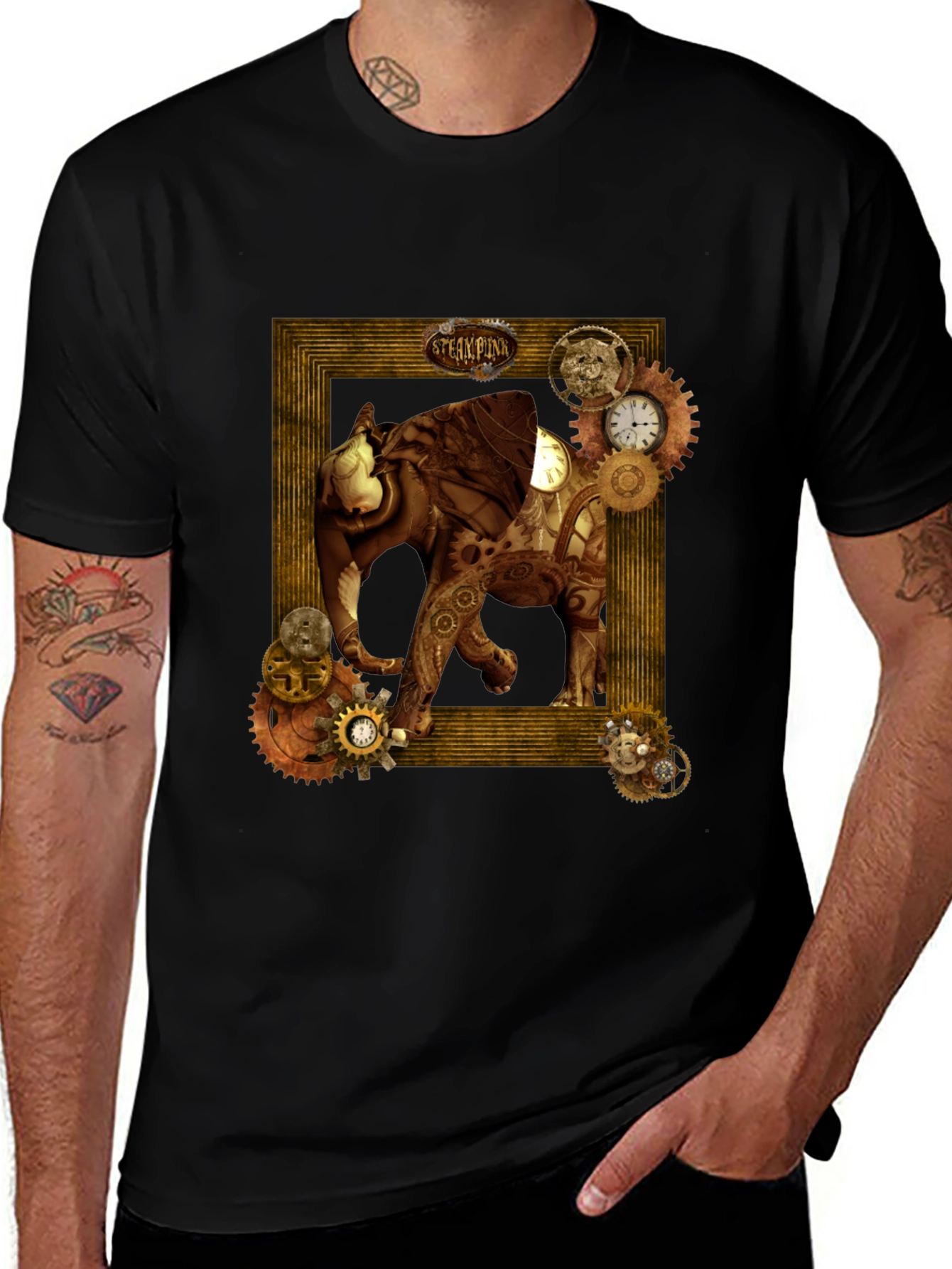 Steampunk Elephant Graphic T-Shirt