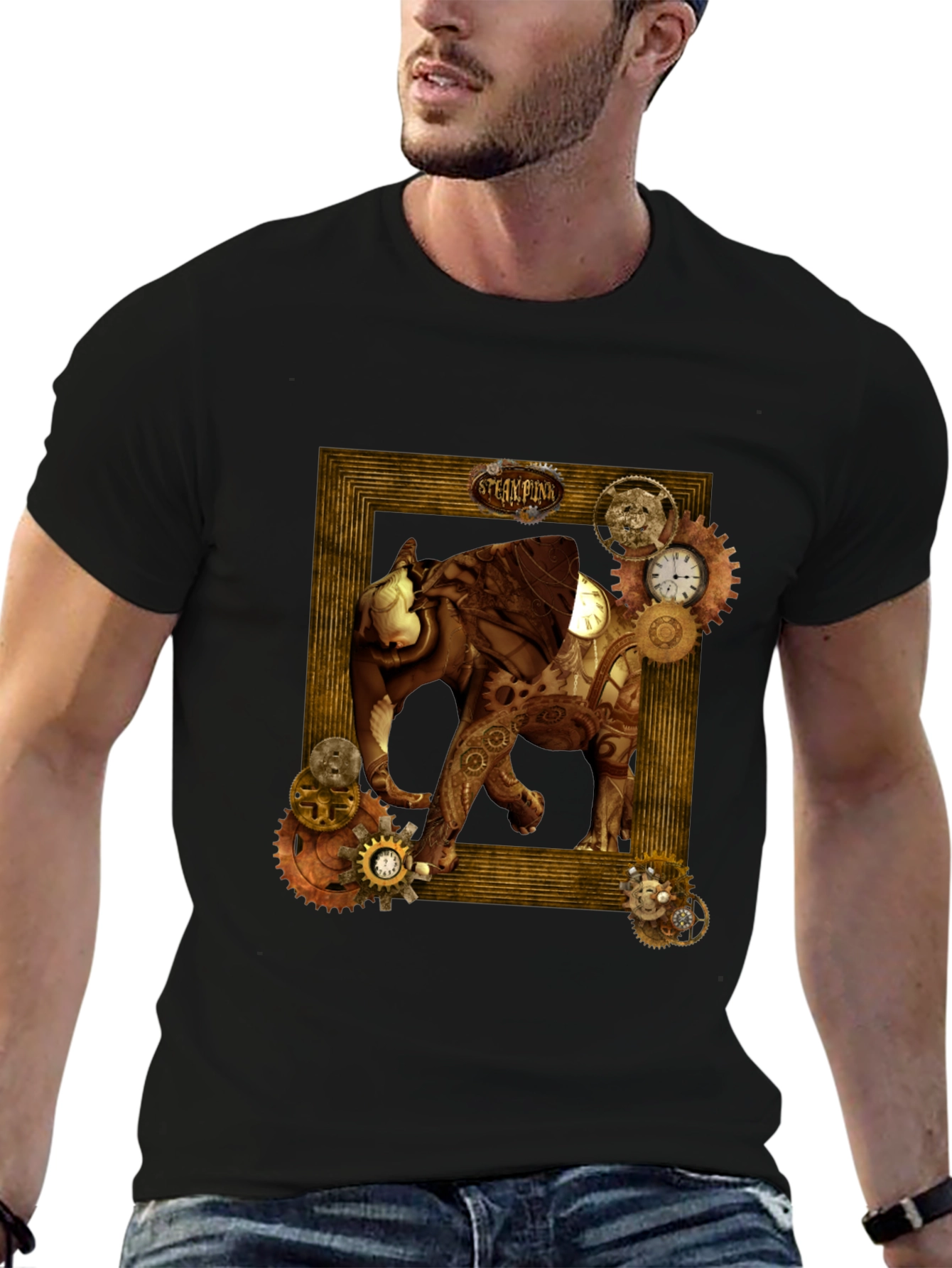 Steampunk Elephant Graphic T-Shirt