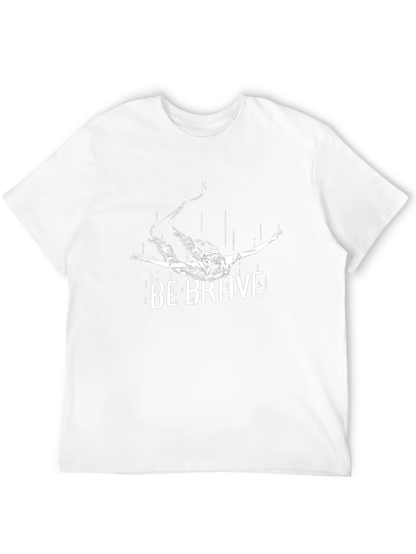 Be Brave Skydiver Graphic Tee - Black Cotton T-Shirt