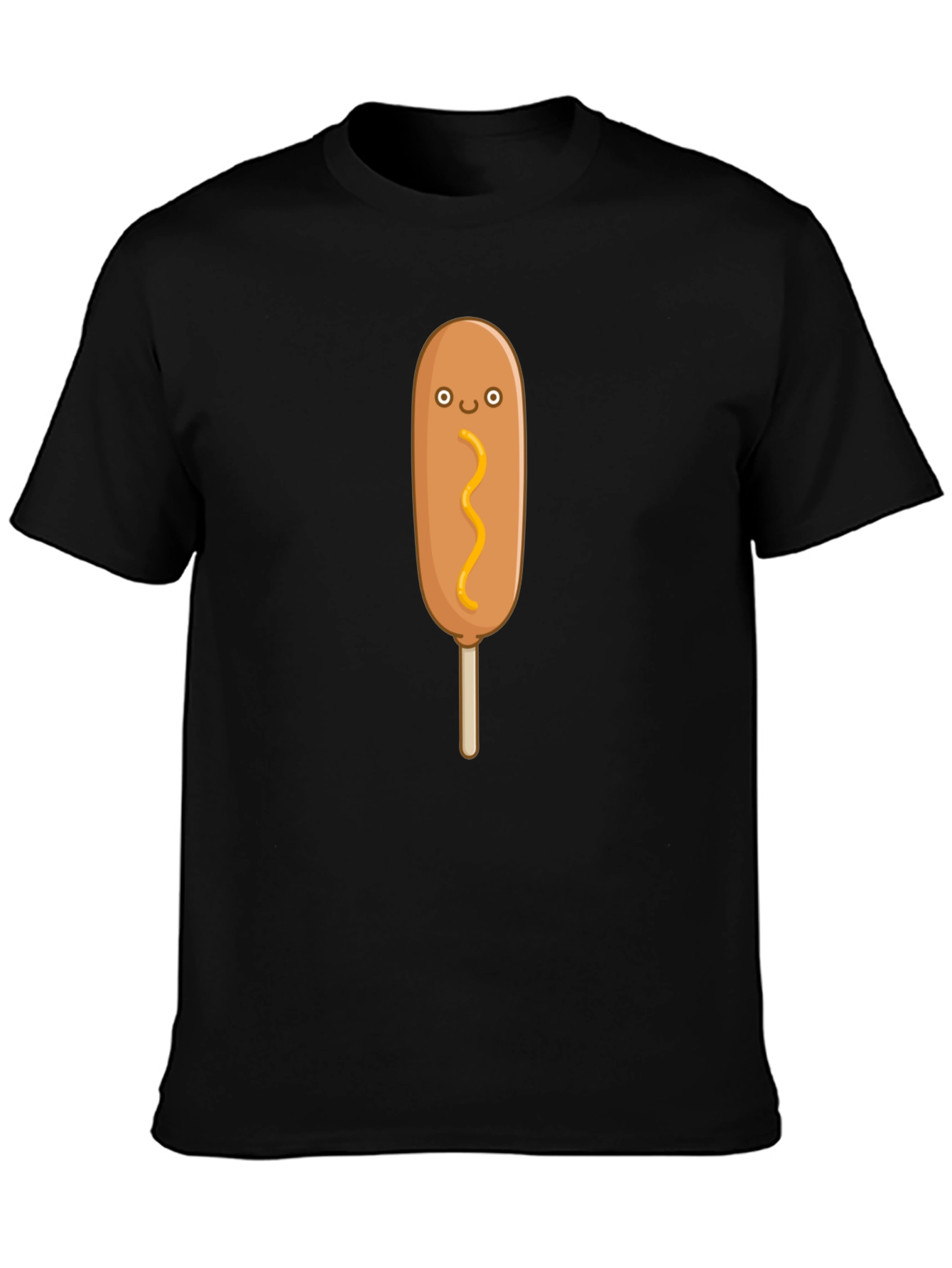 Funny Cartoon Corn Dog Graphic T-Shirt