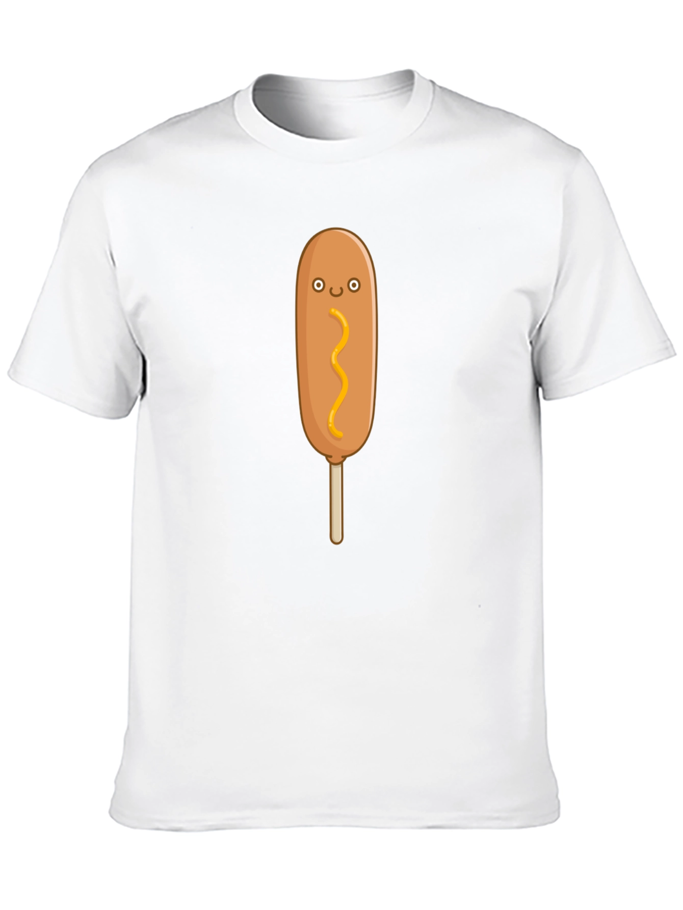 Funny Cartoon Corn Dog Graphic T-Shirt