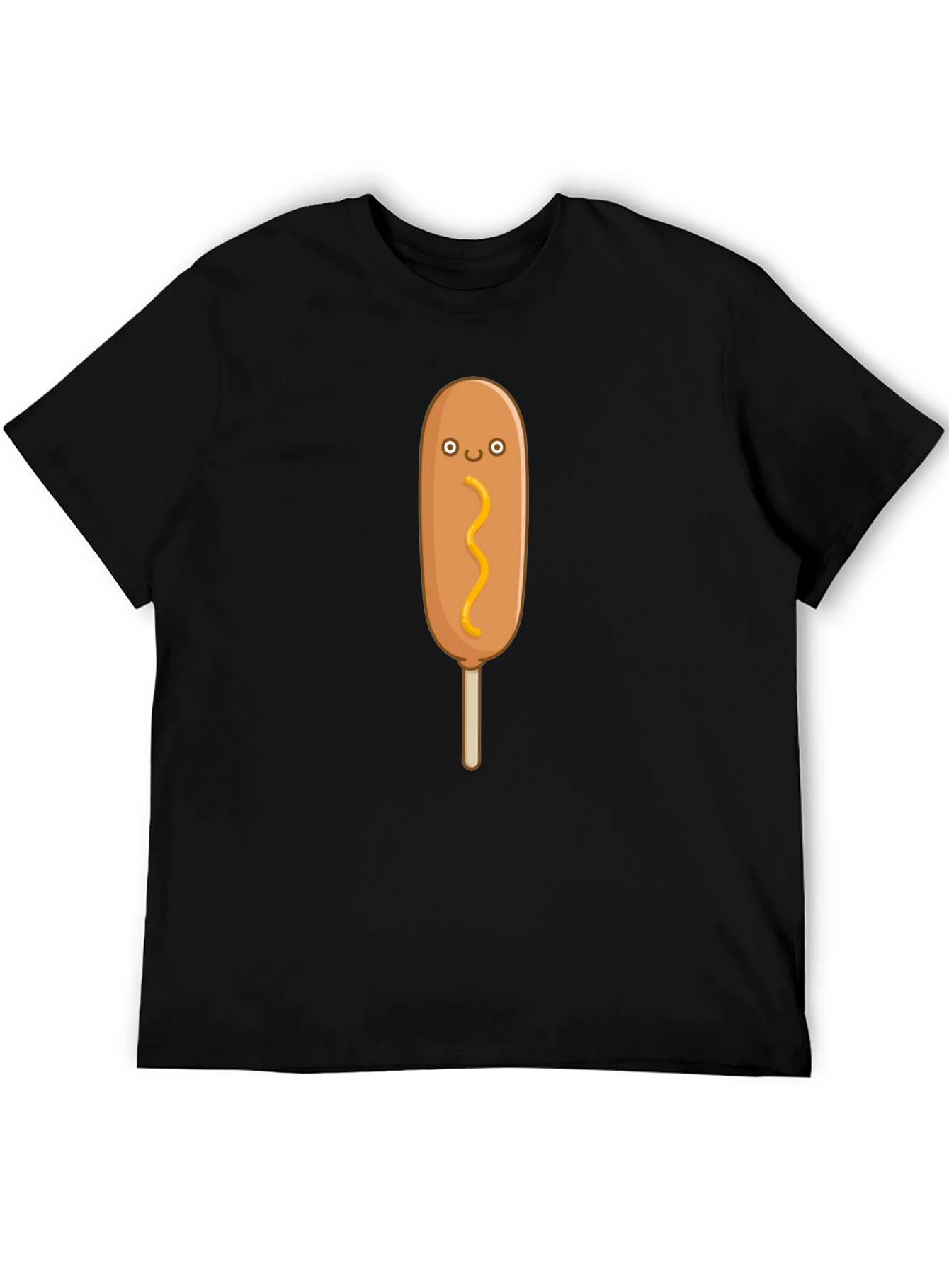 Funny Cartoon Corn Dog Graphic T-Shirt