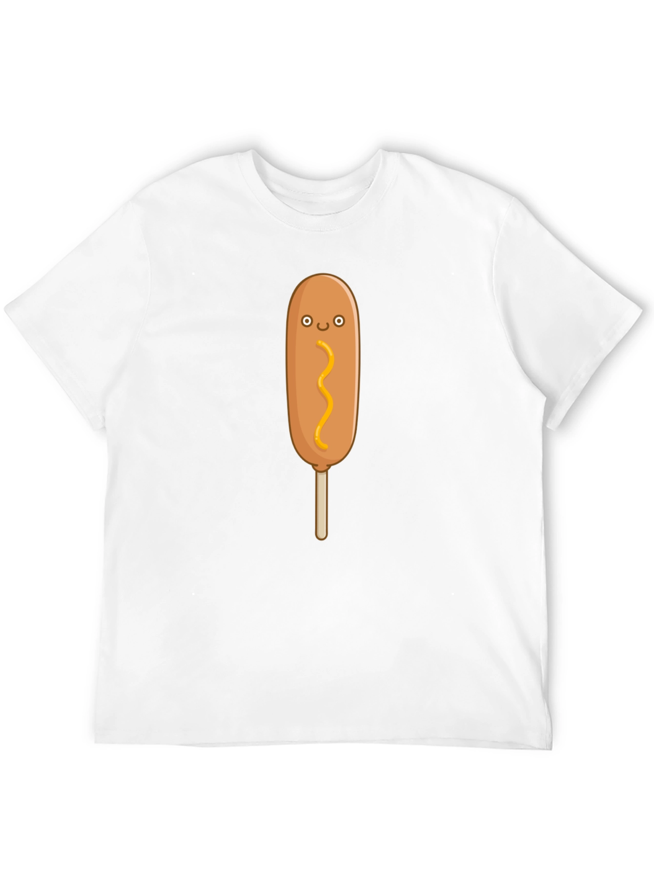 Funny Cartoon Corn Dog Graphic T-Shirt