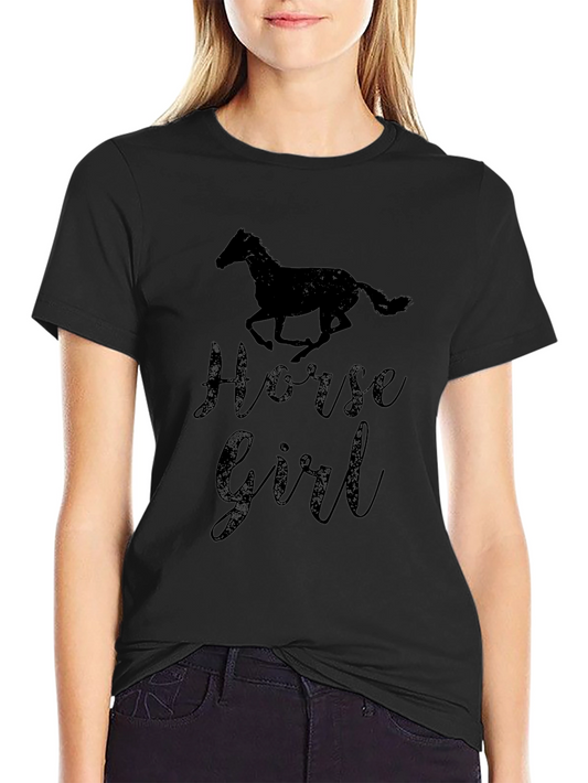 Horse Girl T-Shirt - Black Graphic Tee