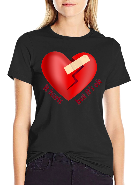 It Hurts But Its Ok Graphic Tee - Black