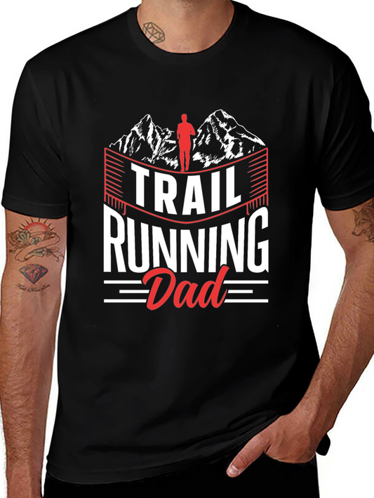 Trail Running Dad Tee - Black Graphic T-Shirt