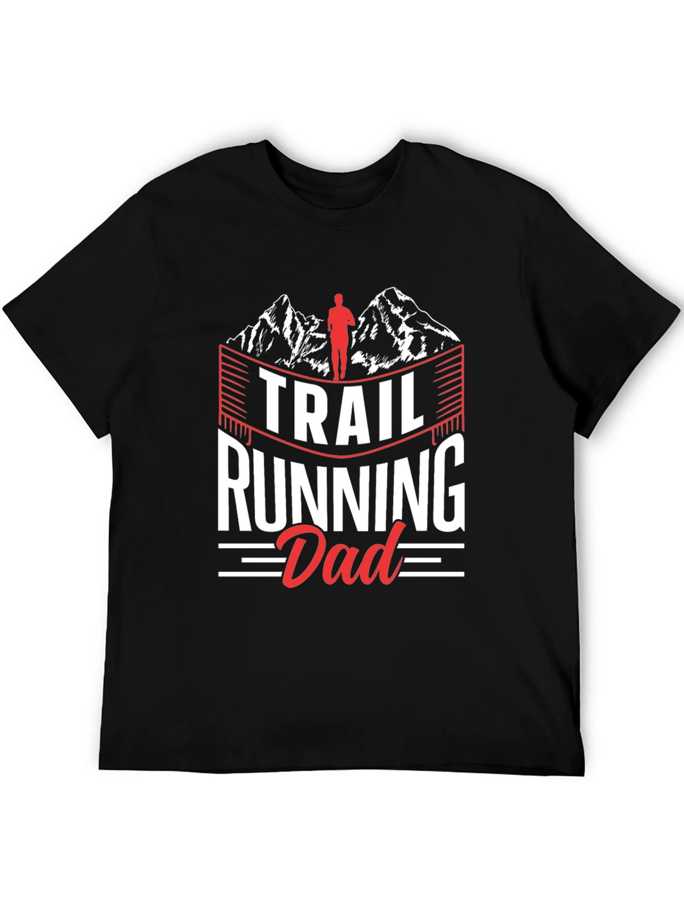 Trail Running Dad Tee - Black Graphic T-Shirt