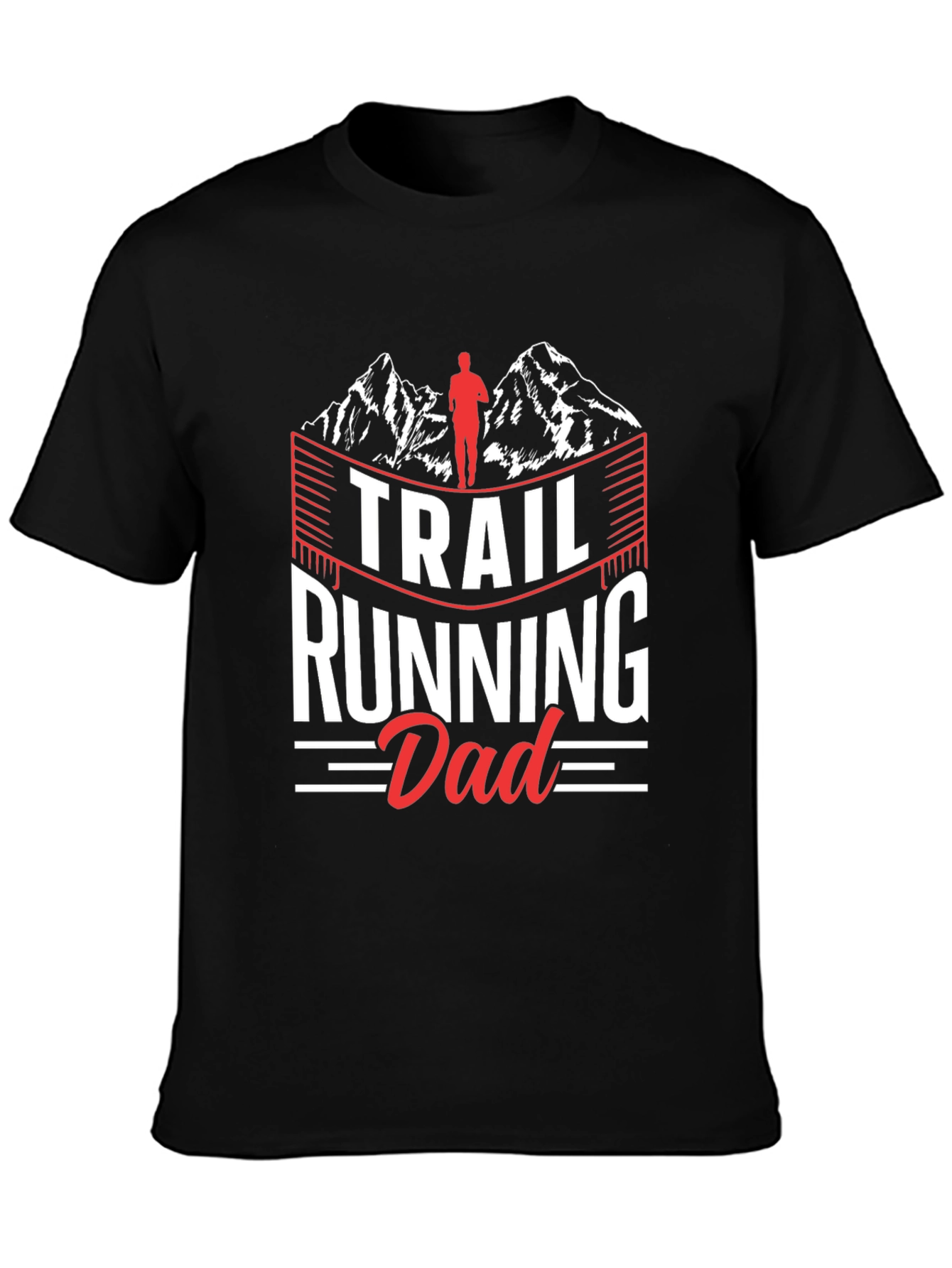 Trail Running Dad Tee - Black Graphic T-Shirt
