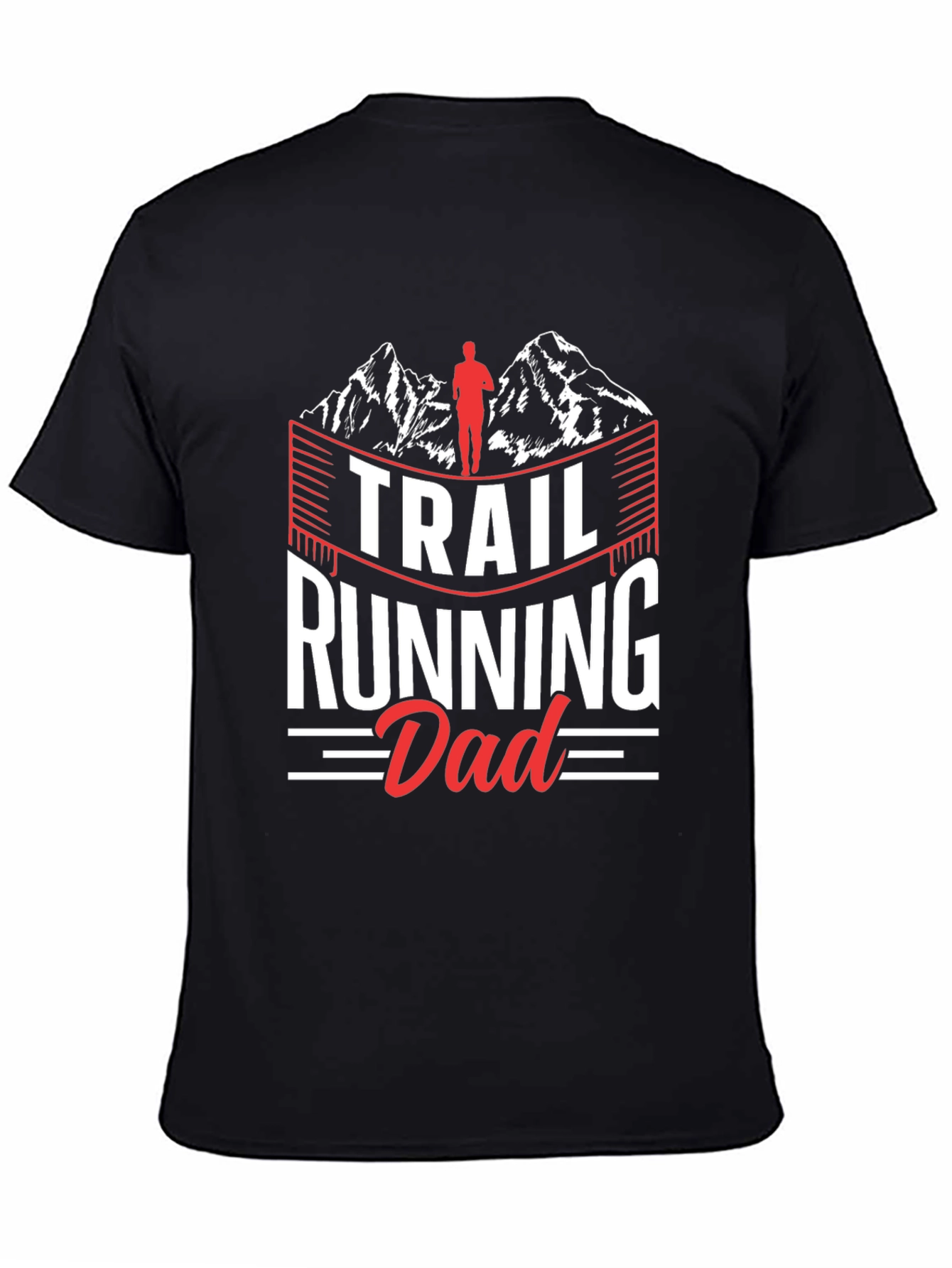 Trail Running Dad Tee - Black Graphic T-Shirt