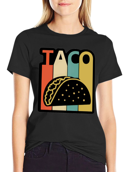 Retro Taco Graphic T-Shirt - Black Fun Food Tee