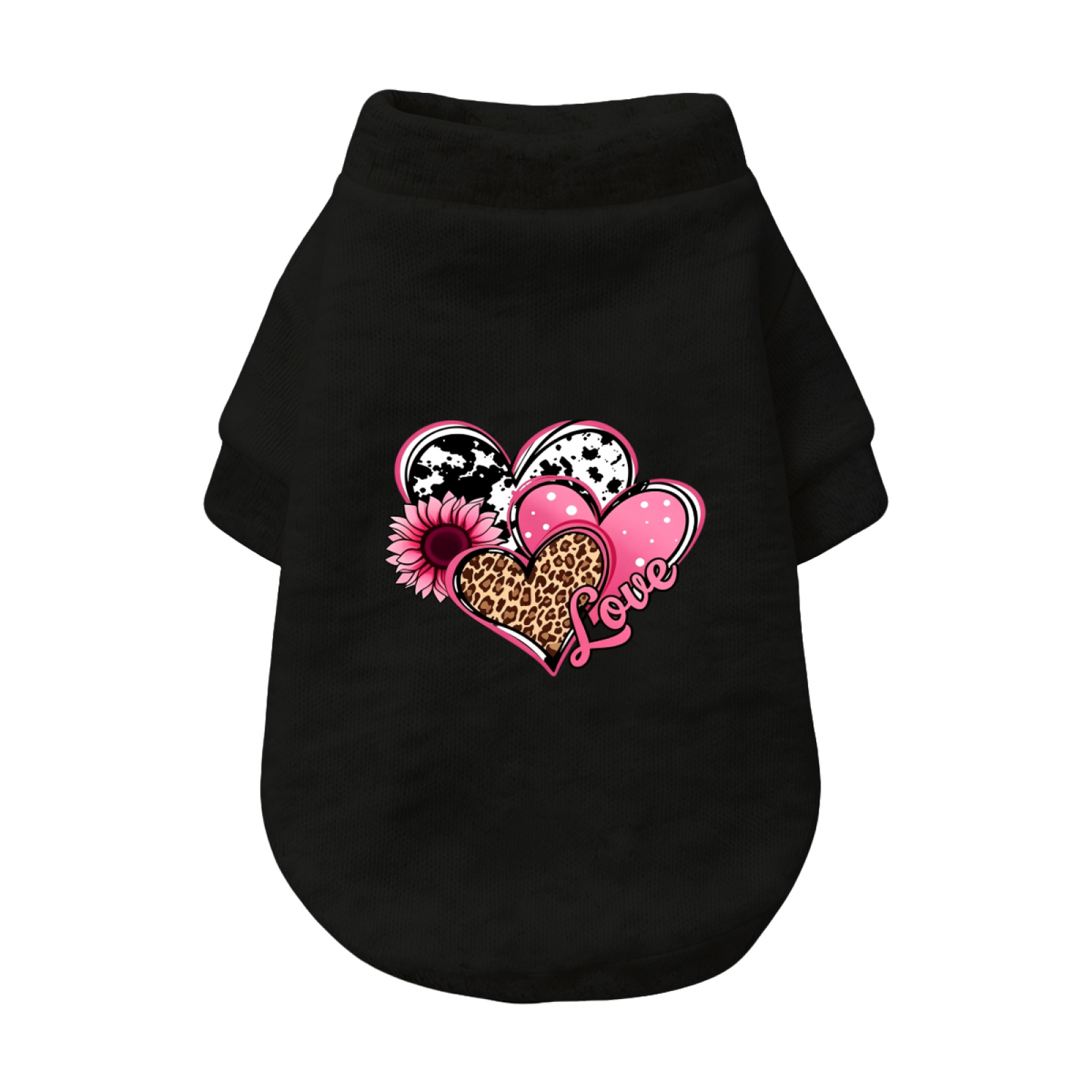 Leopard Heart Sunflower LOVE Girly Cute Puppy Sweater