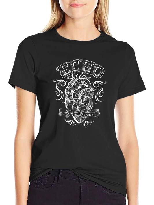 Echo Heart Vibration Graphic Print T-Shirt