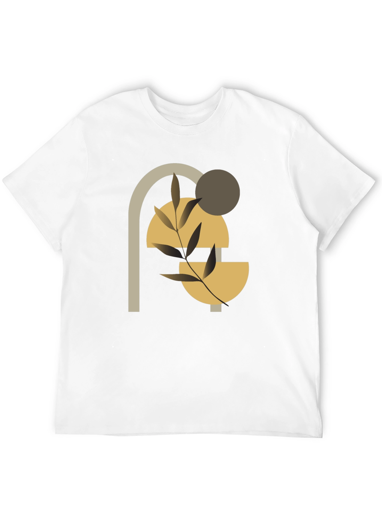 Abstract Geometric Plant Black T-Shirt