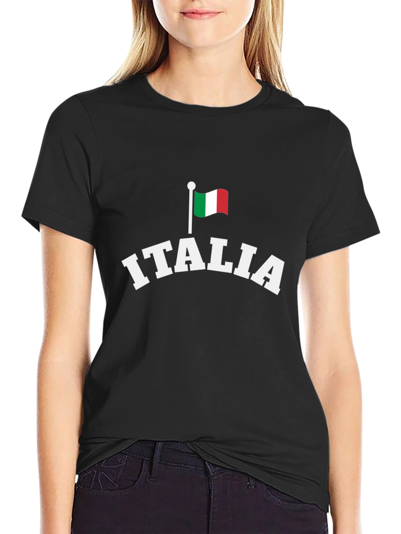 Italia Flag Graphic Tee - Black Italian Pride T-Shirt