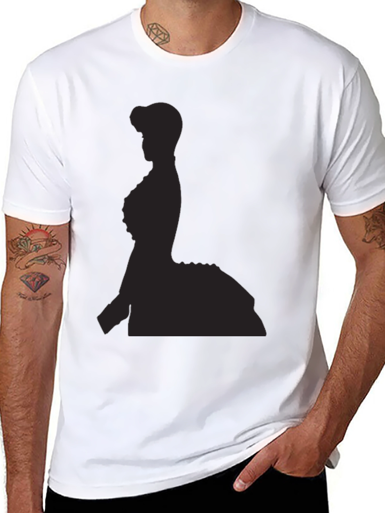 Elegant Silhouette Black T-Shirt