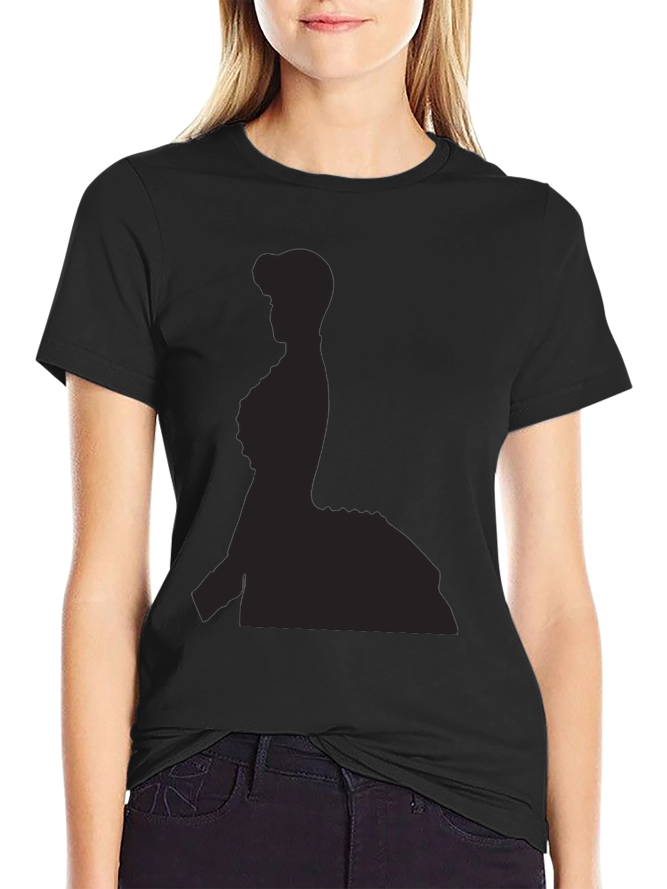 Elegant Silhouette Black T-Shirt