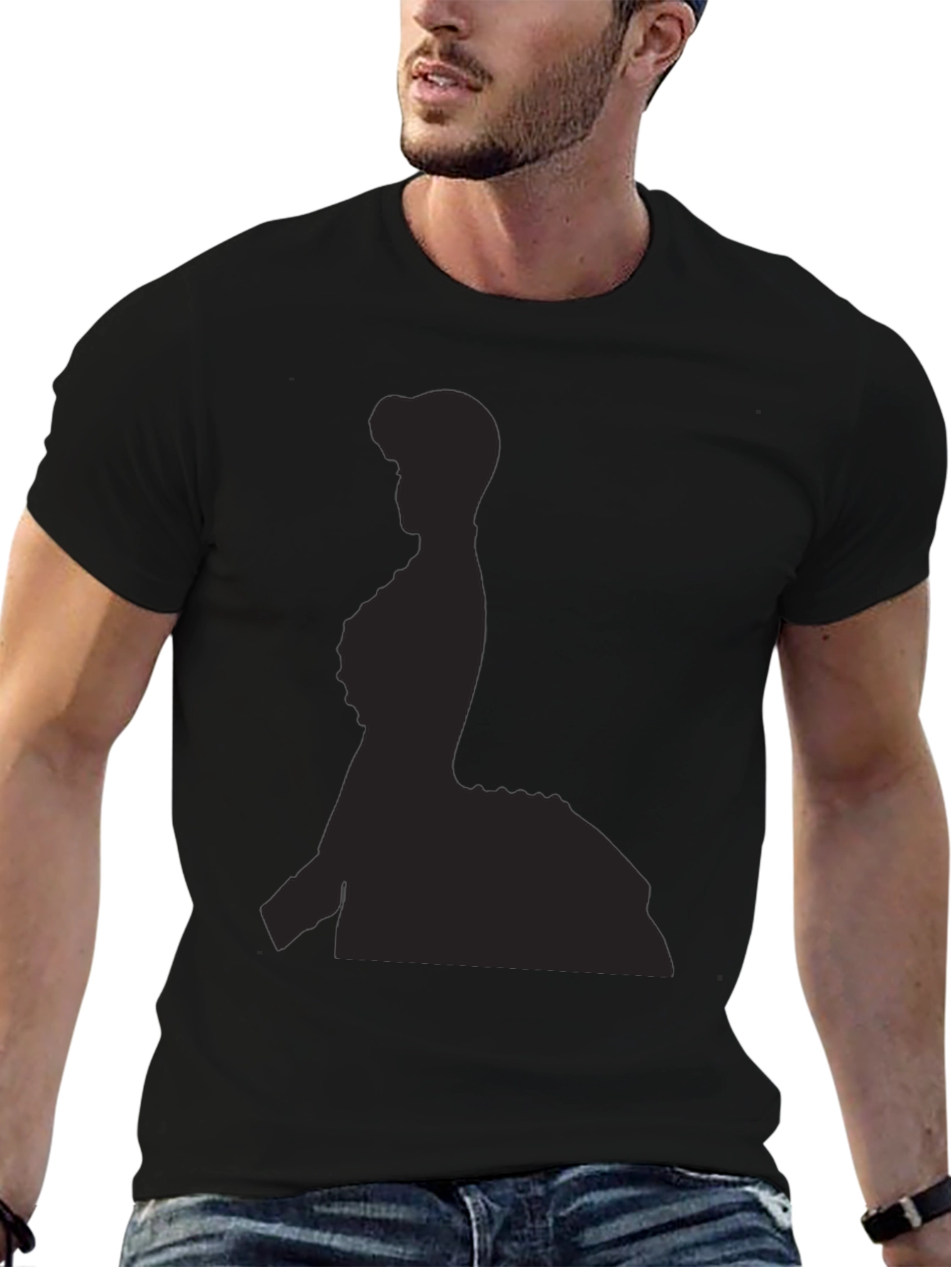 Elegant Silhouette Black T-Shirt