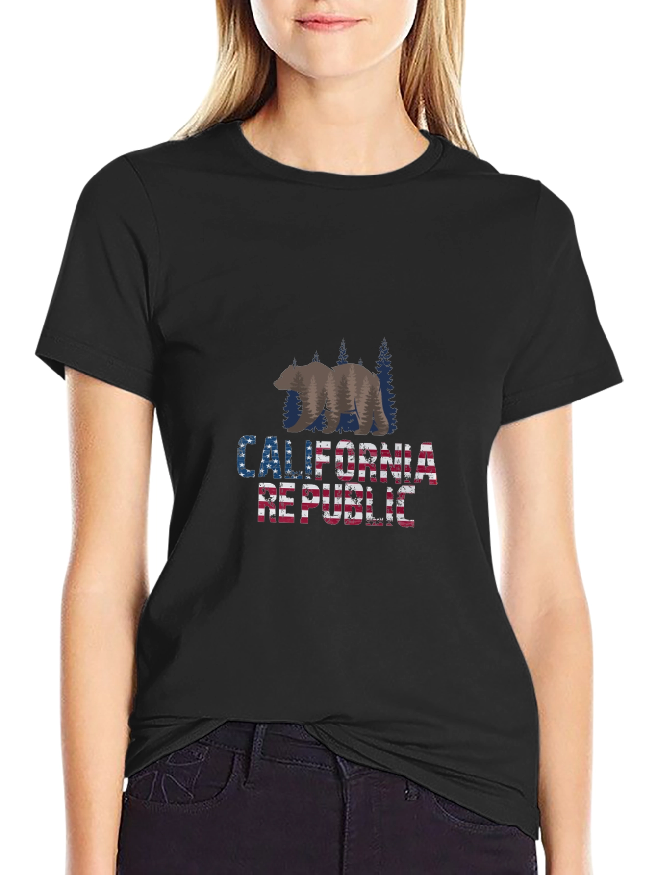 California Republic Bear T-Shirt - Black