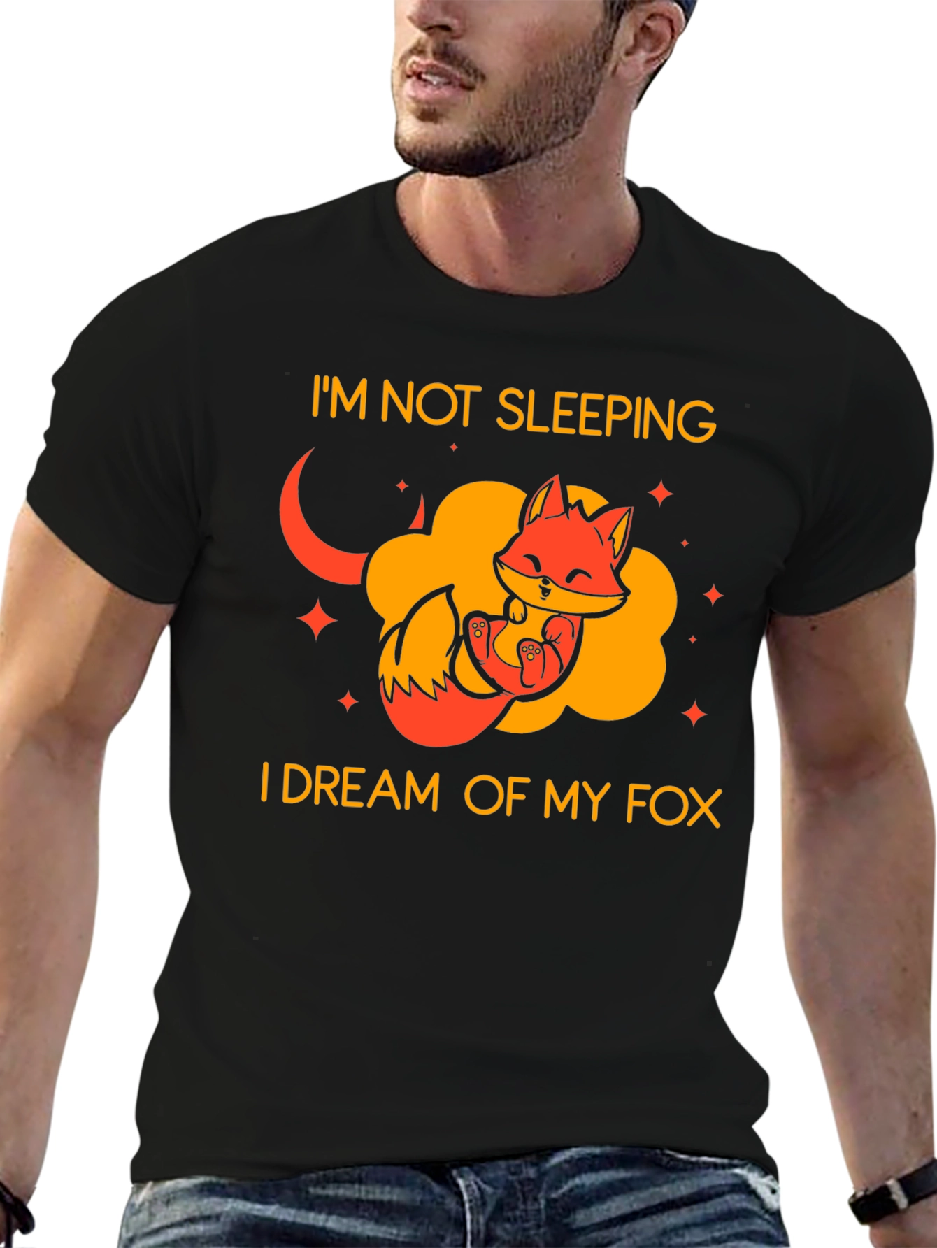 Dreaming Fox Graphic Tee - Cute Sleep Shirt