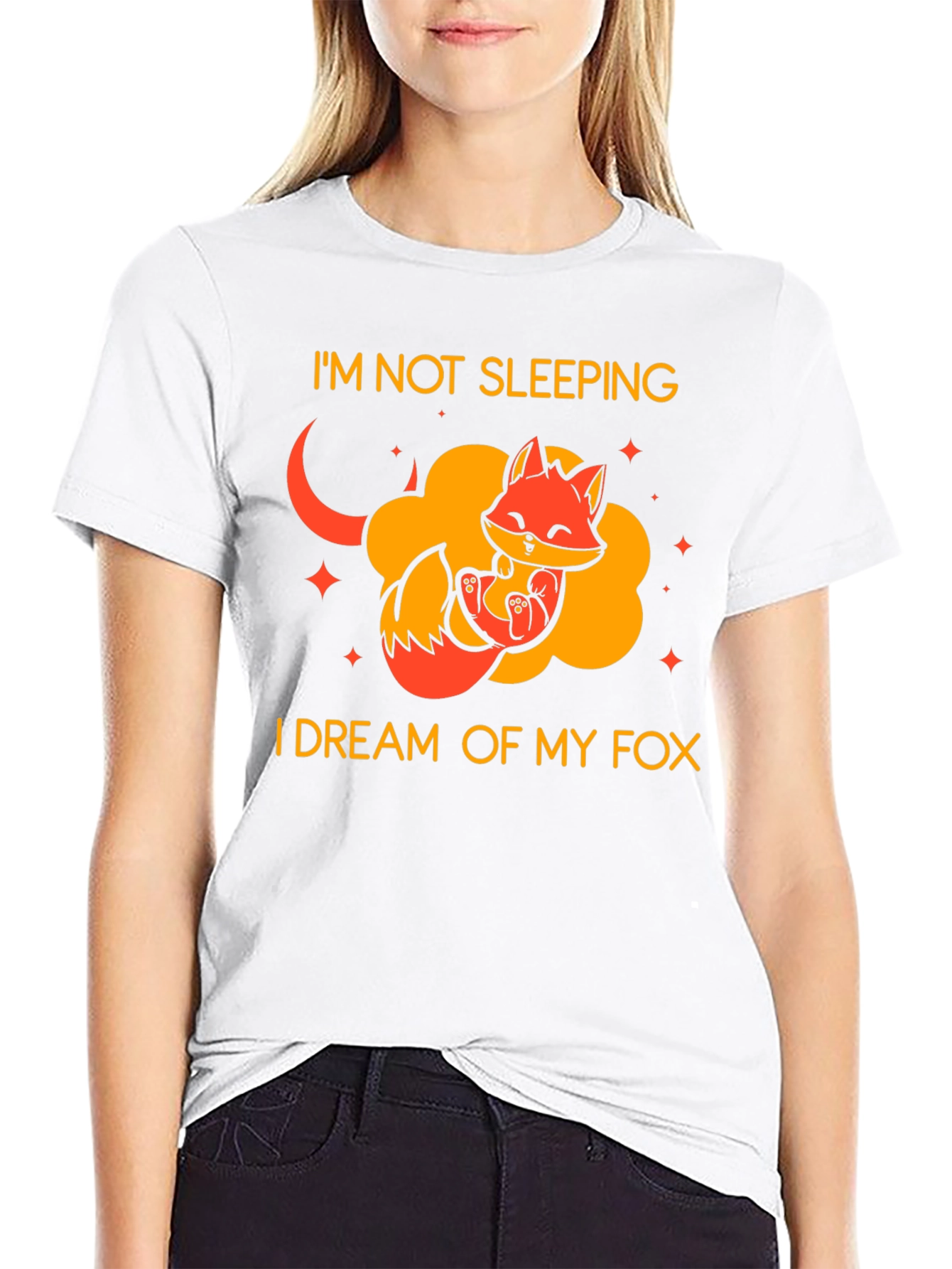 Dreaming Fox Graphic Tee - Cute Sleep Shirt