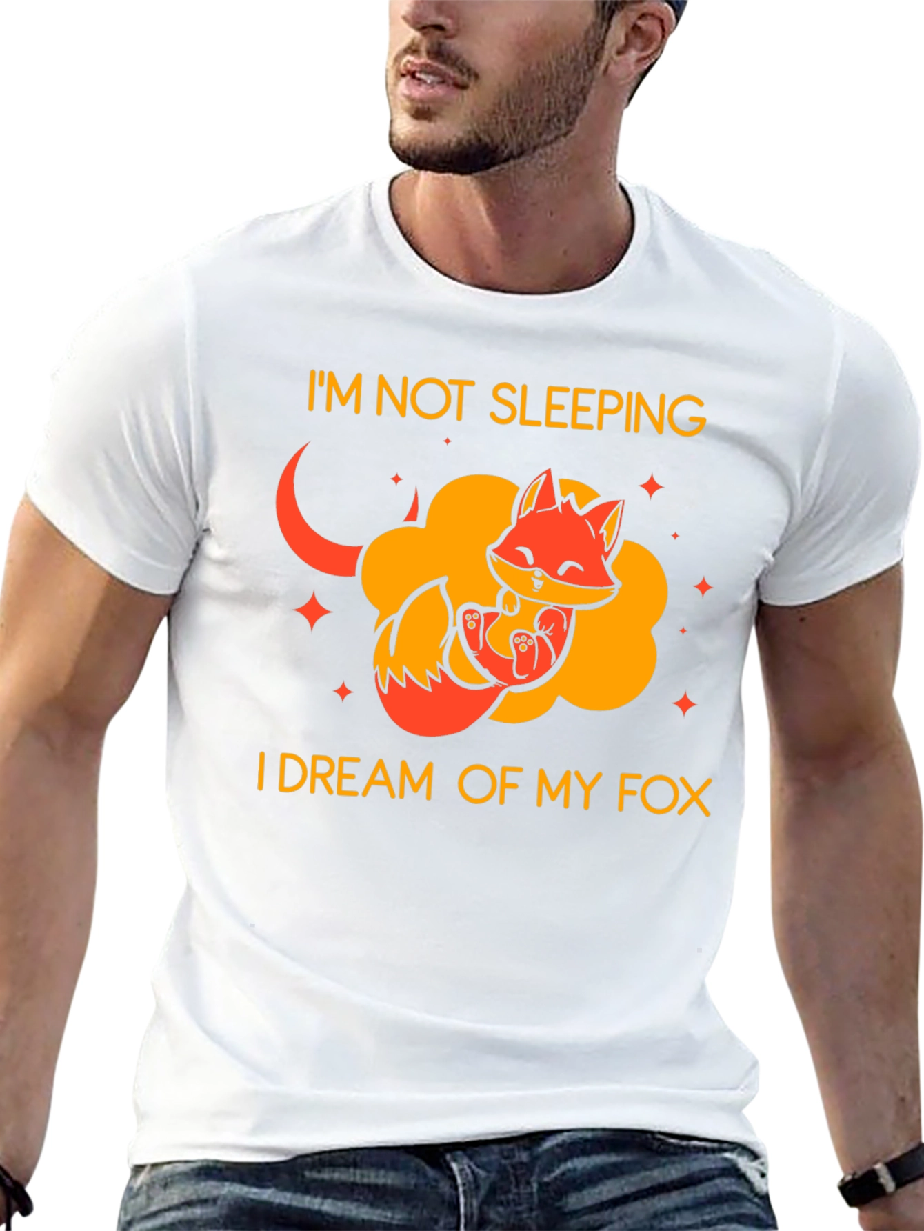 Dreaming Fox Graphic Tee - Cute Sleep Shirt