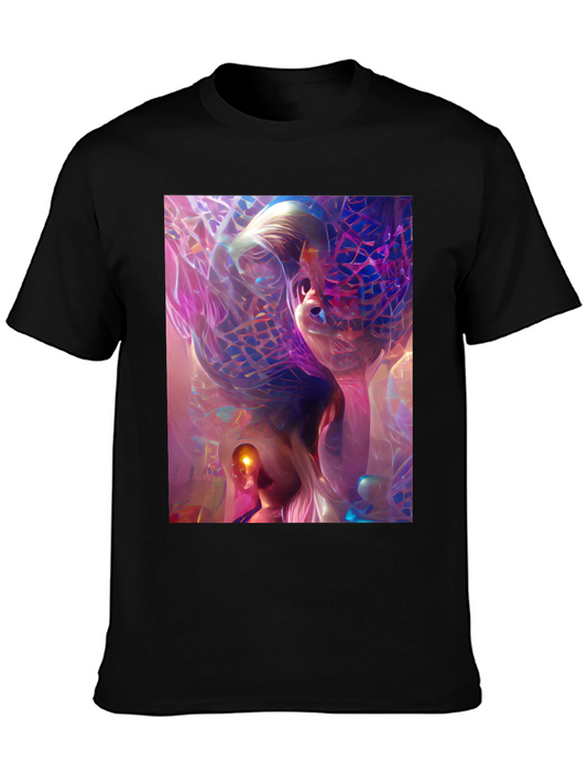 Abstract Art Print Black T-Shirt - Unique Graphic Tee
