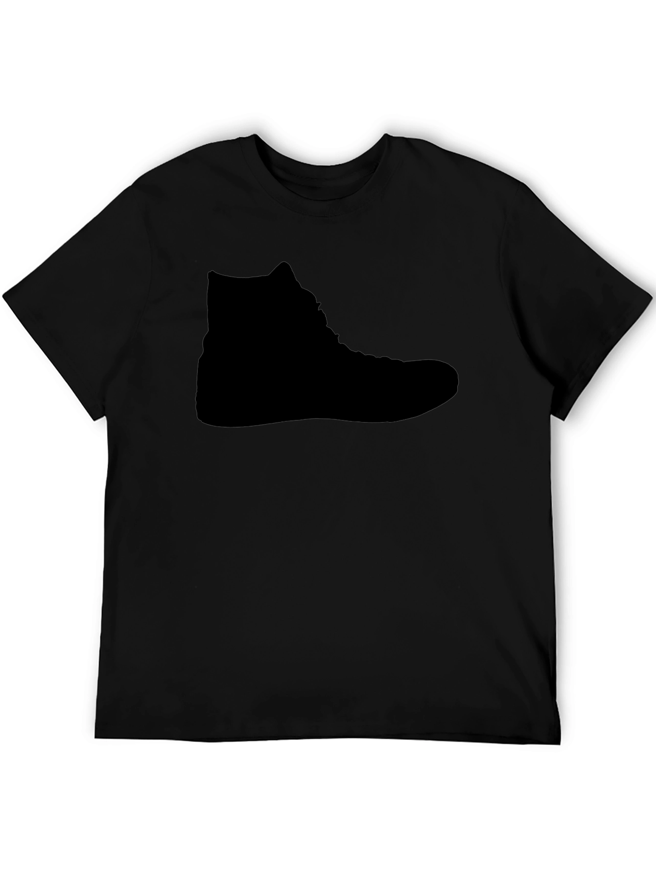 Mens Black T-Shirt - High-Top Shoe Silhouette