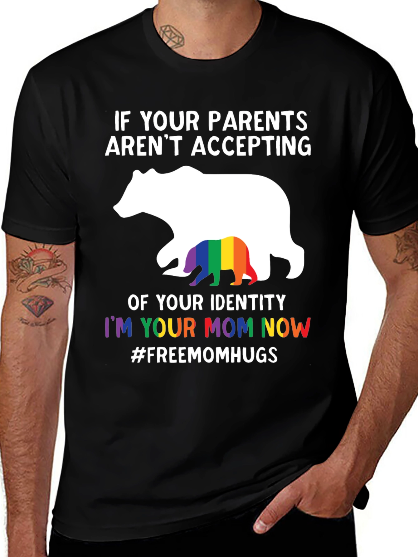 LGBTQ+ Mom Bear Graphic T-Shirt