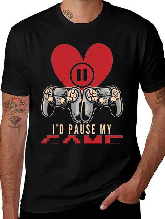 Gamer Heartbeat T-Shirt - Id Pause My Game for You!