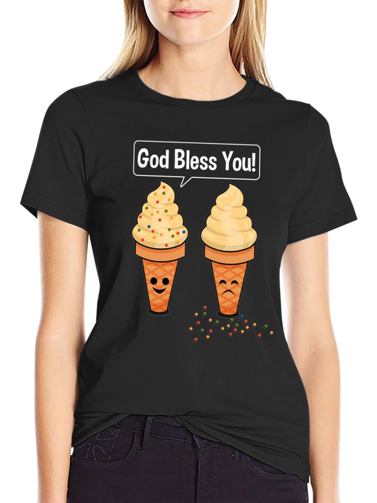 Ice Cream Cone Graphic T-Shirt - God Bless You!