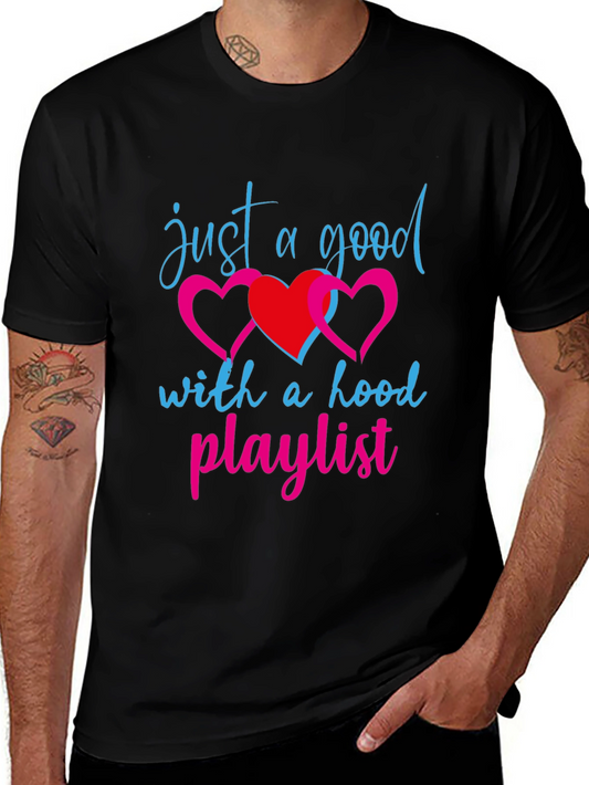 Good with Hood Playlist Black T-Shirt