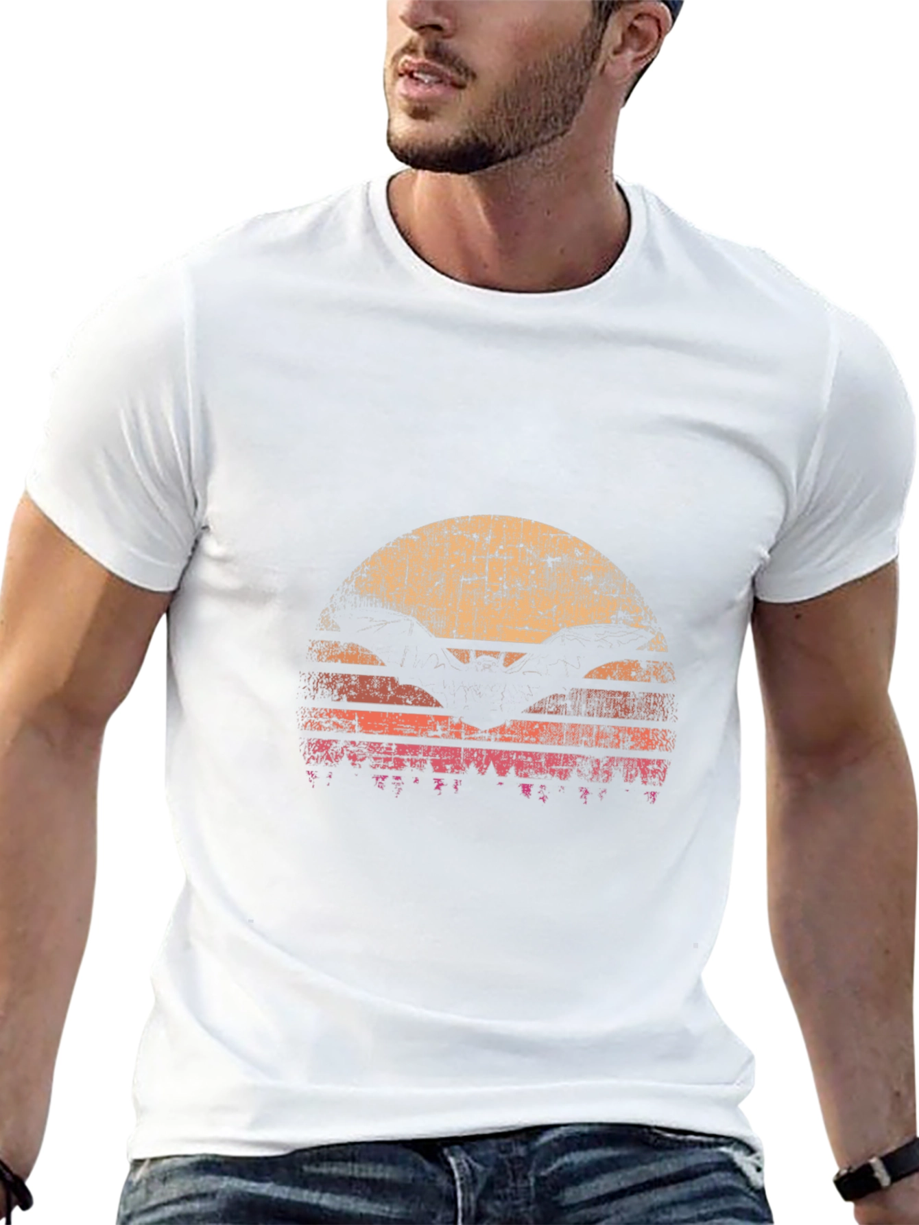 Retro Sunset Bat T-Shirt