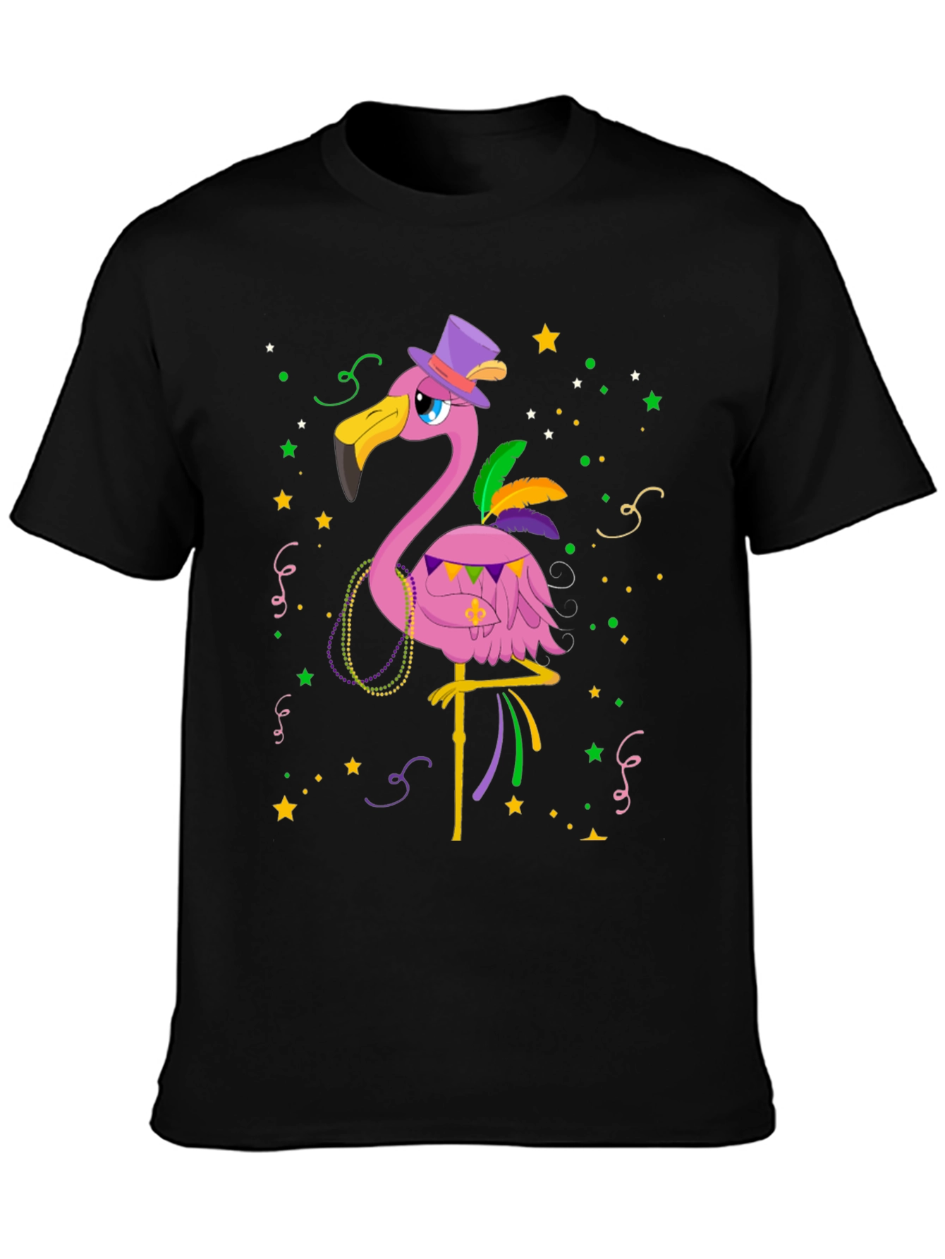 Festive Flamingo Mardi Gras T-Shirt