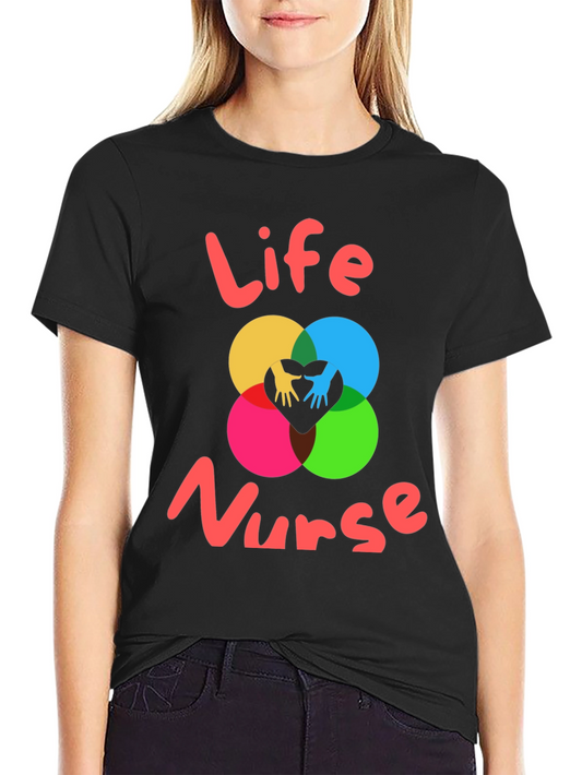 Life Nurse Graphic Tee - Black Cotton T-Shirt