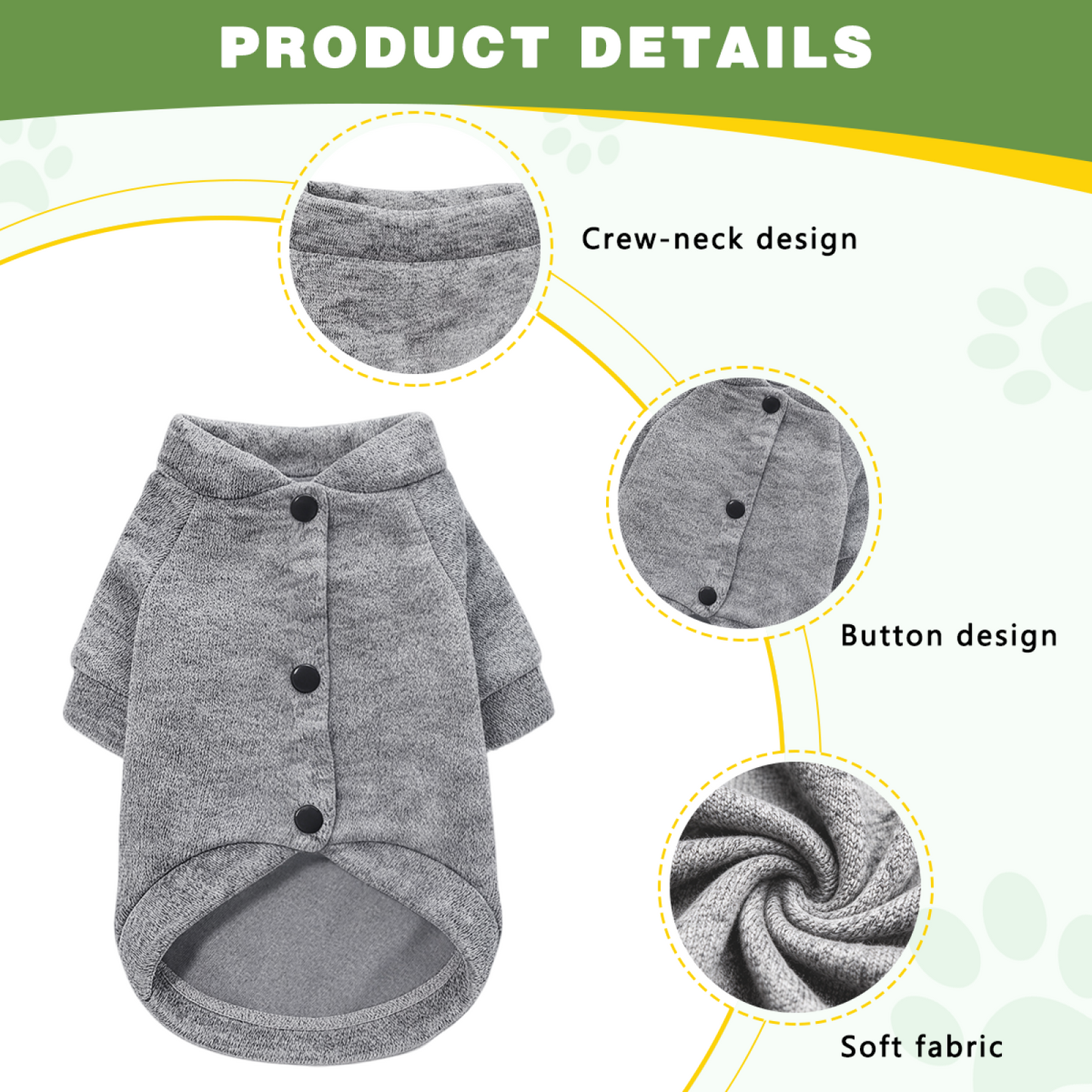I Love Papa Gray Soft Comfy Pet Daily Sweater Cardigan