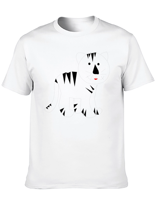 Abstract Zebra Graphic Black T-Shirt