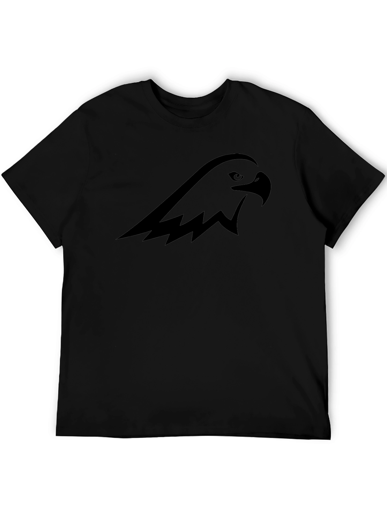Black Graphic Tee - Eagle Head Design