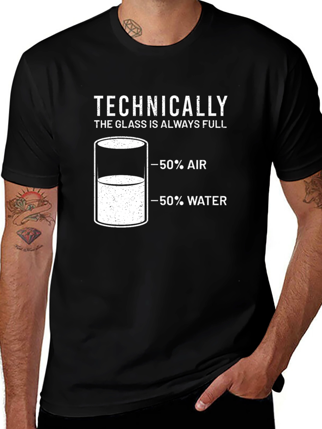 Technically The Glass is Always Full Mens T-Shirt