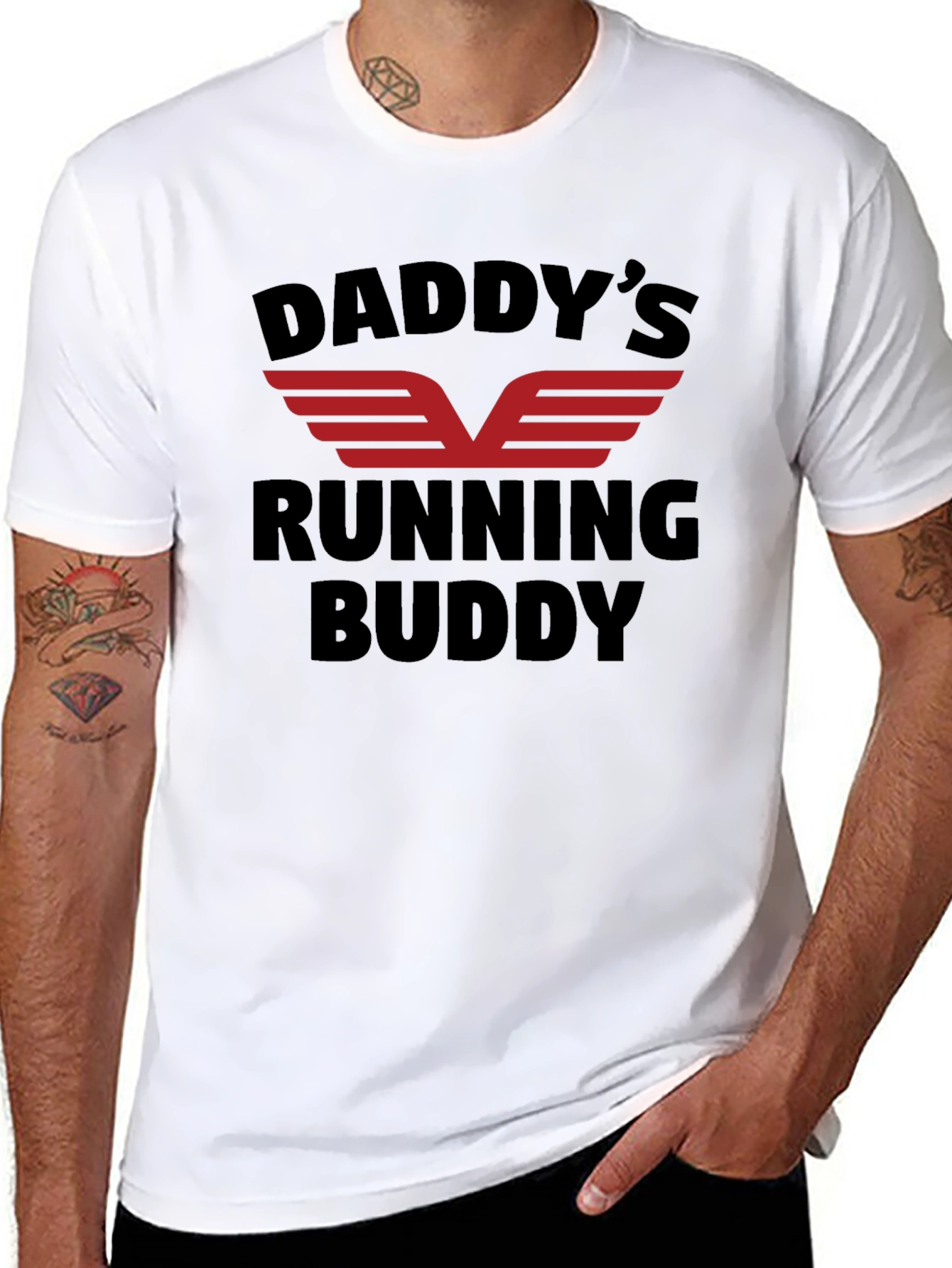 Daddys Running Buddy Black T-Shirt