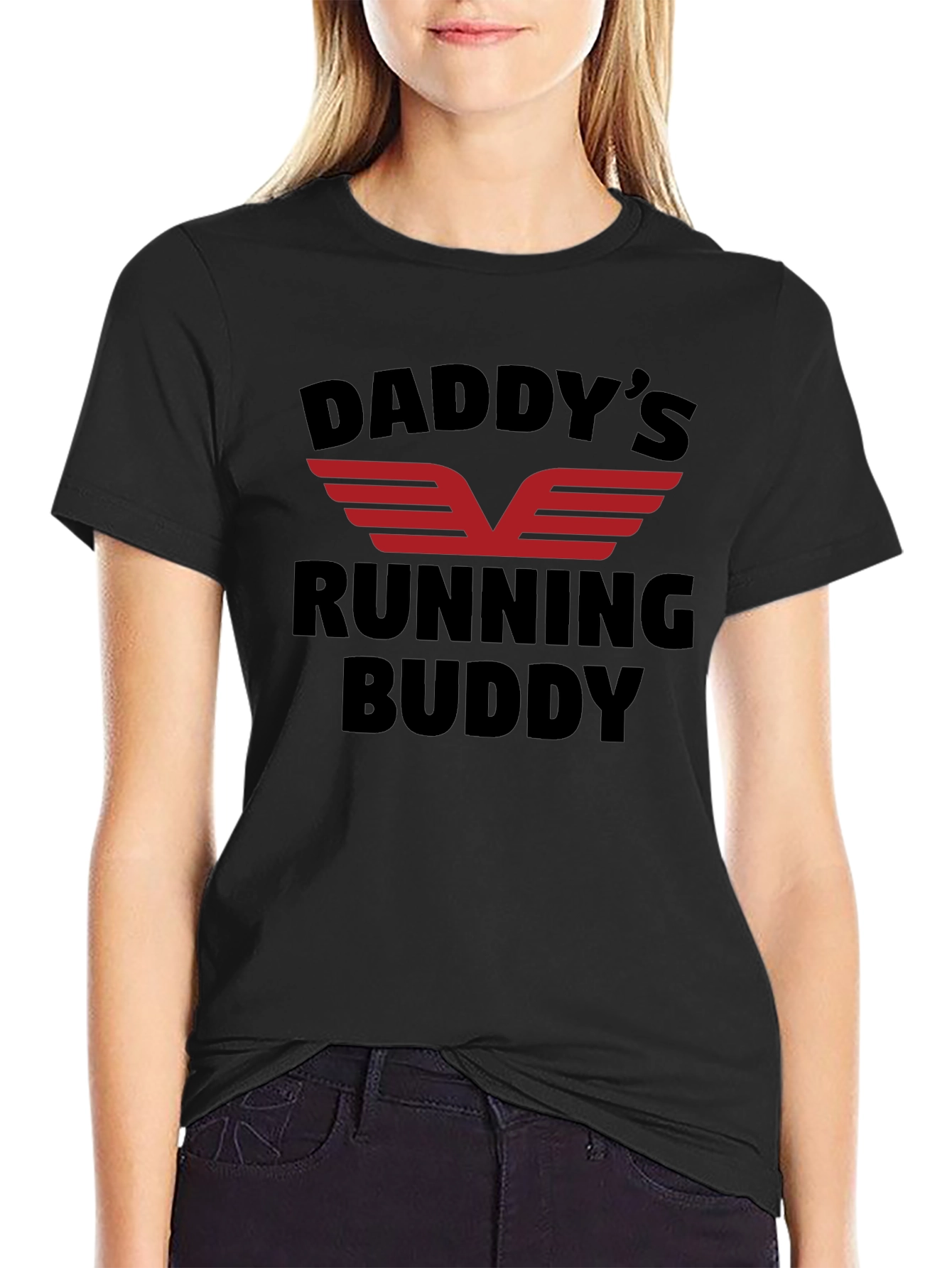 Daddys Running Buddy Black T-Shirt
