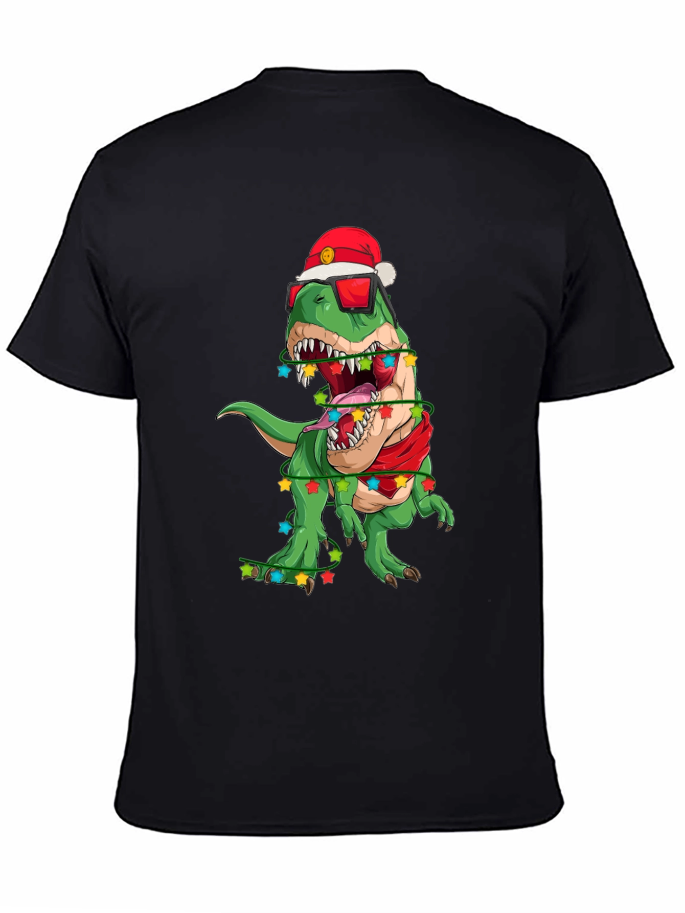 Festive Dinosaur T-Shirt: Holiday T-Rex in Santa Hat