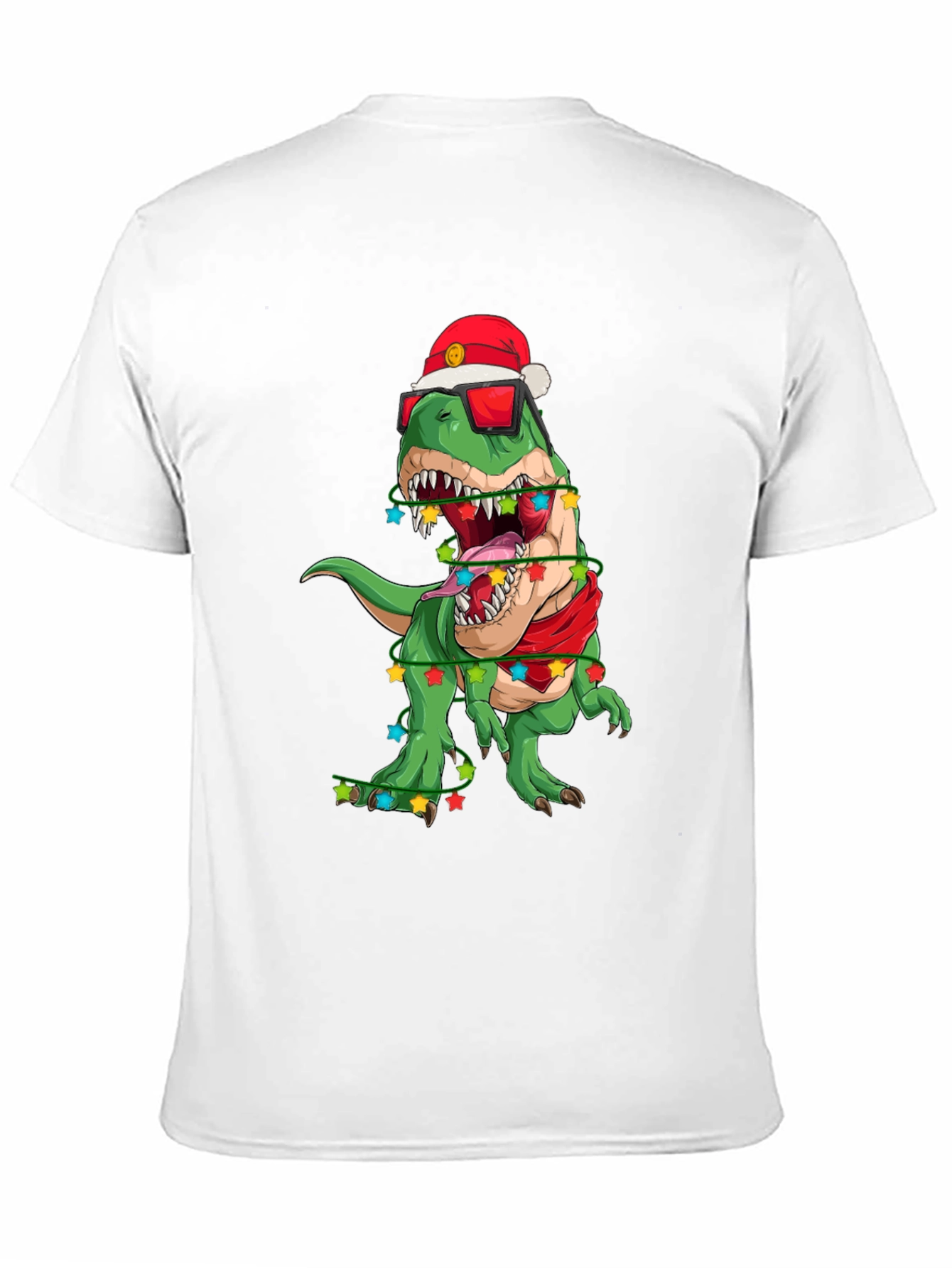 Festive Dinosaur T-Shirt: Holiday T-Rex in Santa Hat