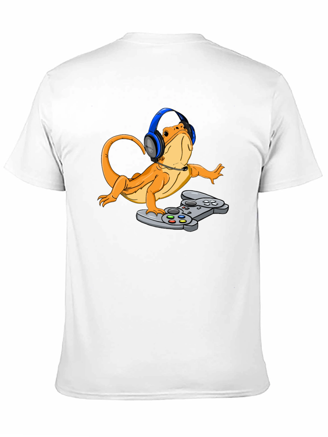 Gamer Lizard T-Shirt - Bearded Dragon with Headset