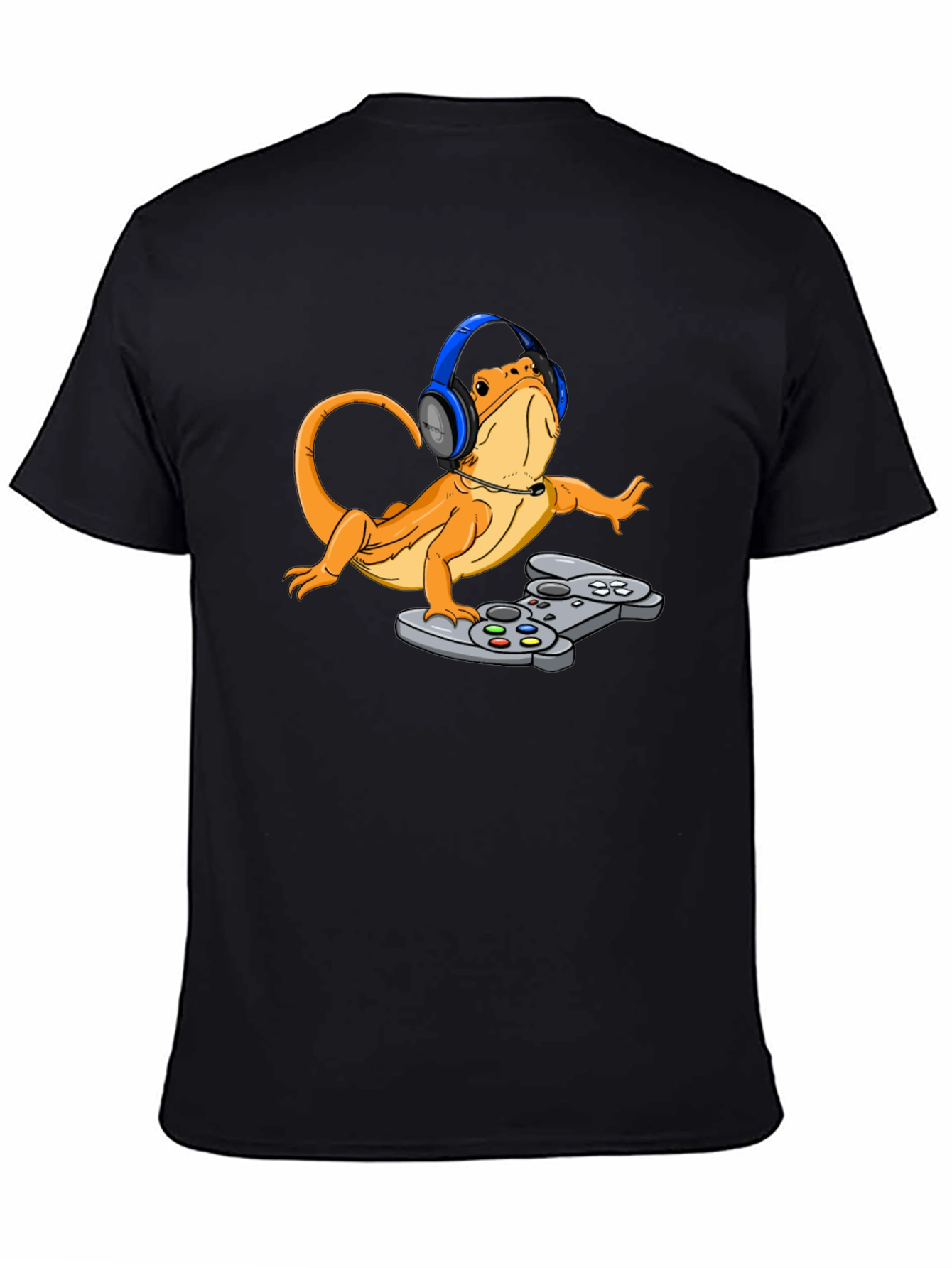 Gamer Lizard T-Shirt - Bearded Dragon with Headset