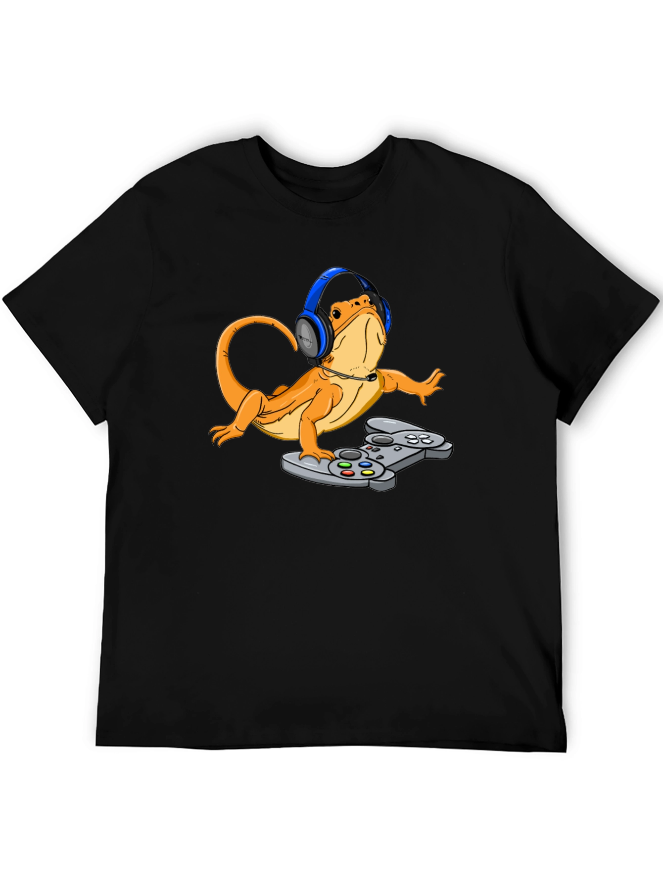 Gamer Lizard T-Shirt - Bearded Dragon with Headset